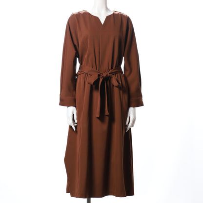 ウエストリボンオープンフロントネックワンピース