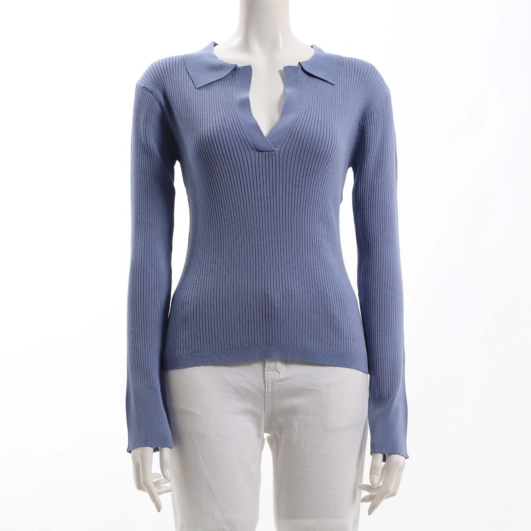 襟付きリブニット