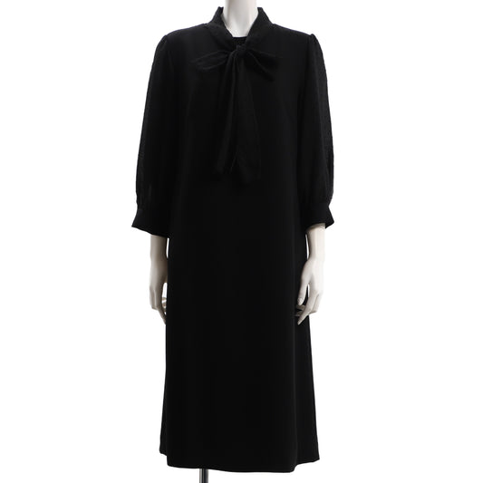 ドット柄Aラインワンピース