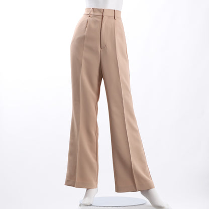 しわになりにくいストレッチツイルワイドパンツ