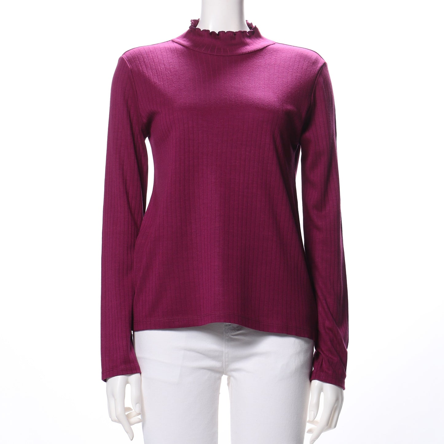 フリルネックカットソー