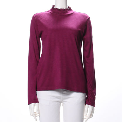 フリルネックカットソー