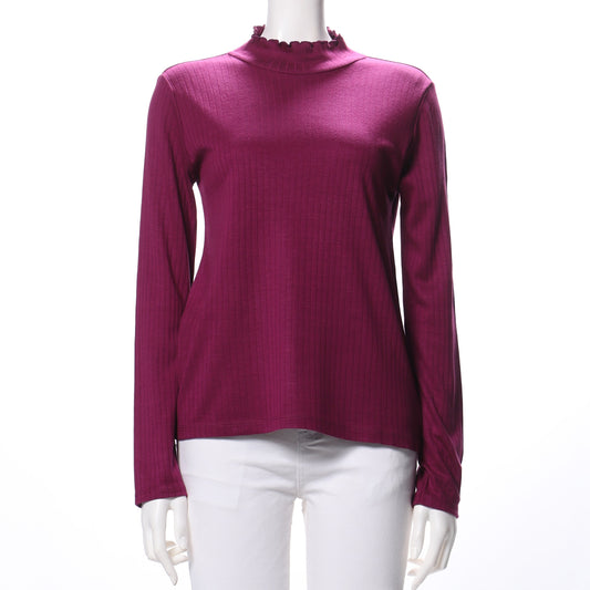 フリルネックカットソー