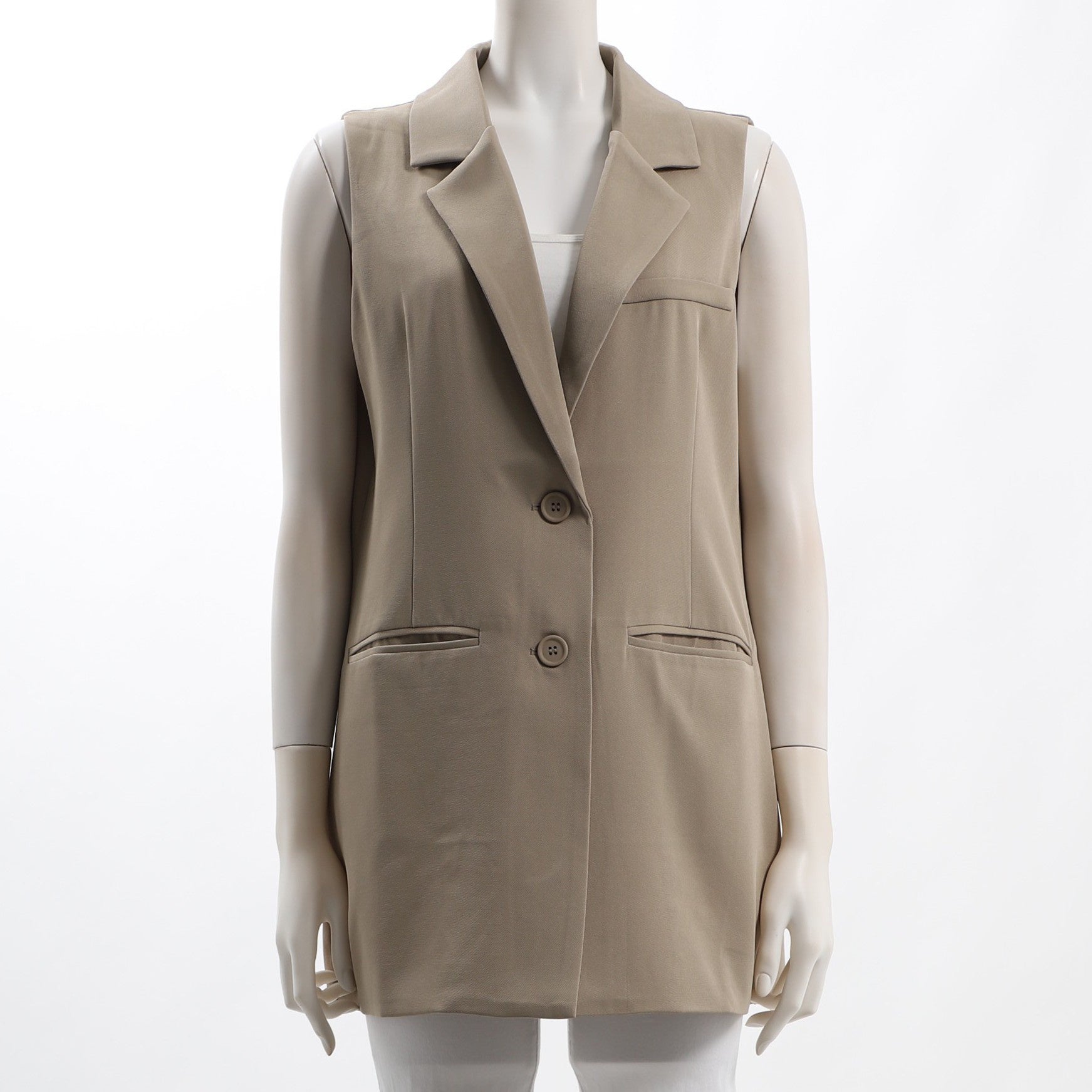 オープンカラーネックジレ