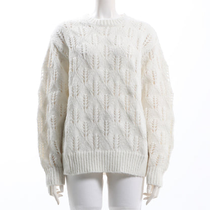 透かし編みデザインニット