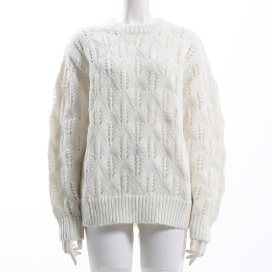 透かし編みデザインニット