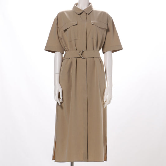 ポケットデザイン前開きシャツワンピース