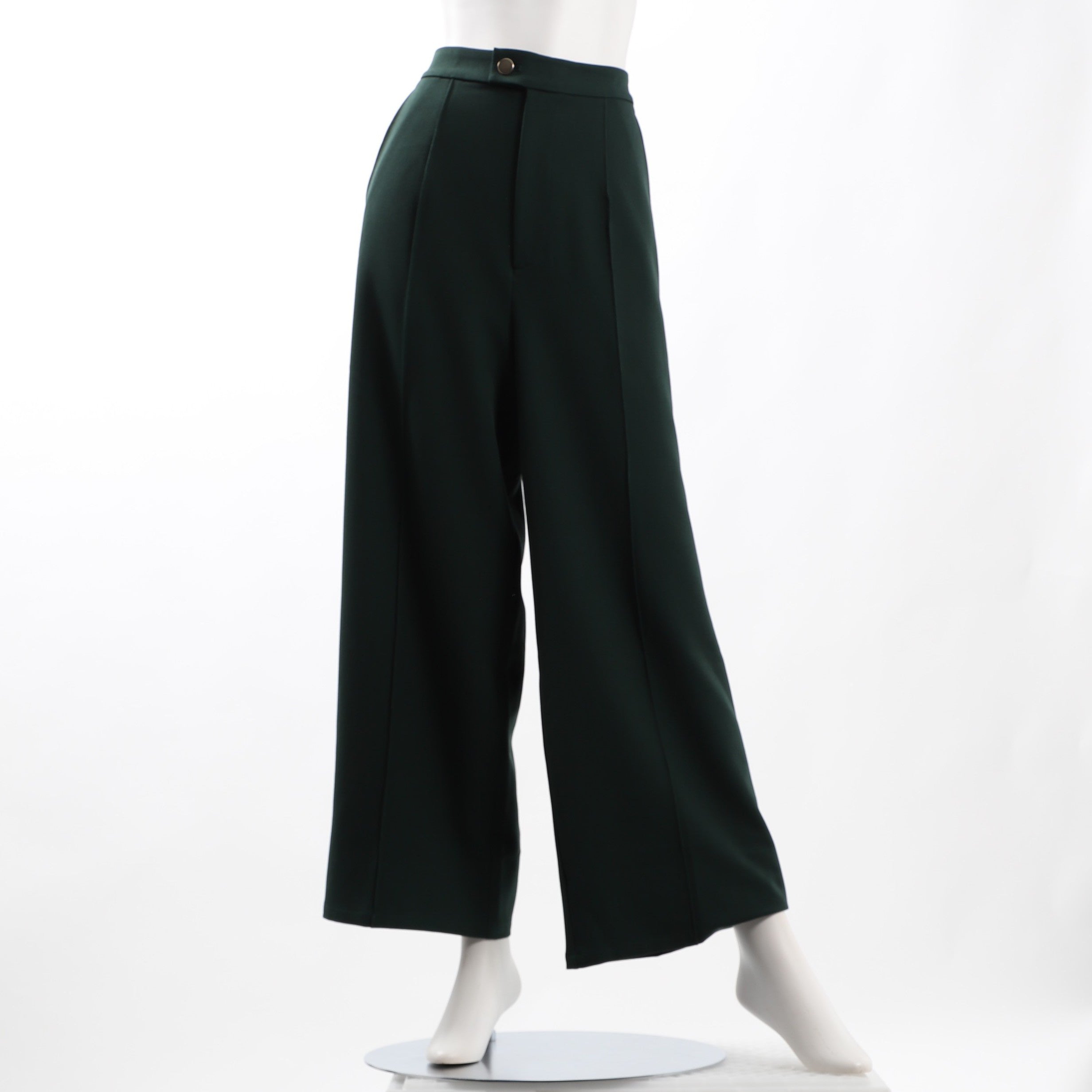 ウエストボタン付きワイドパンツ