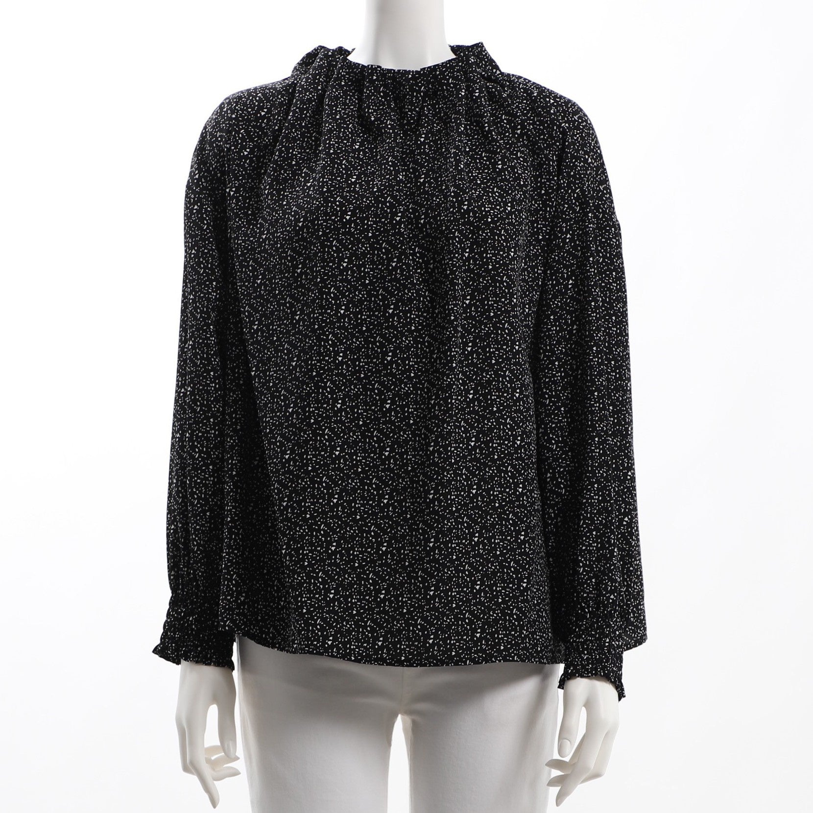 ドロップドットプリント総柄ブラウス