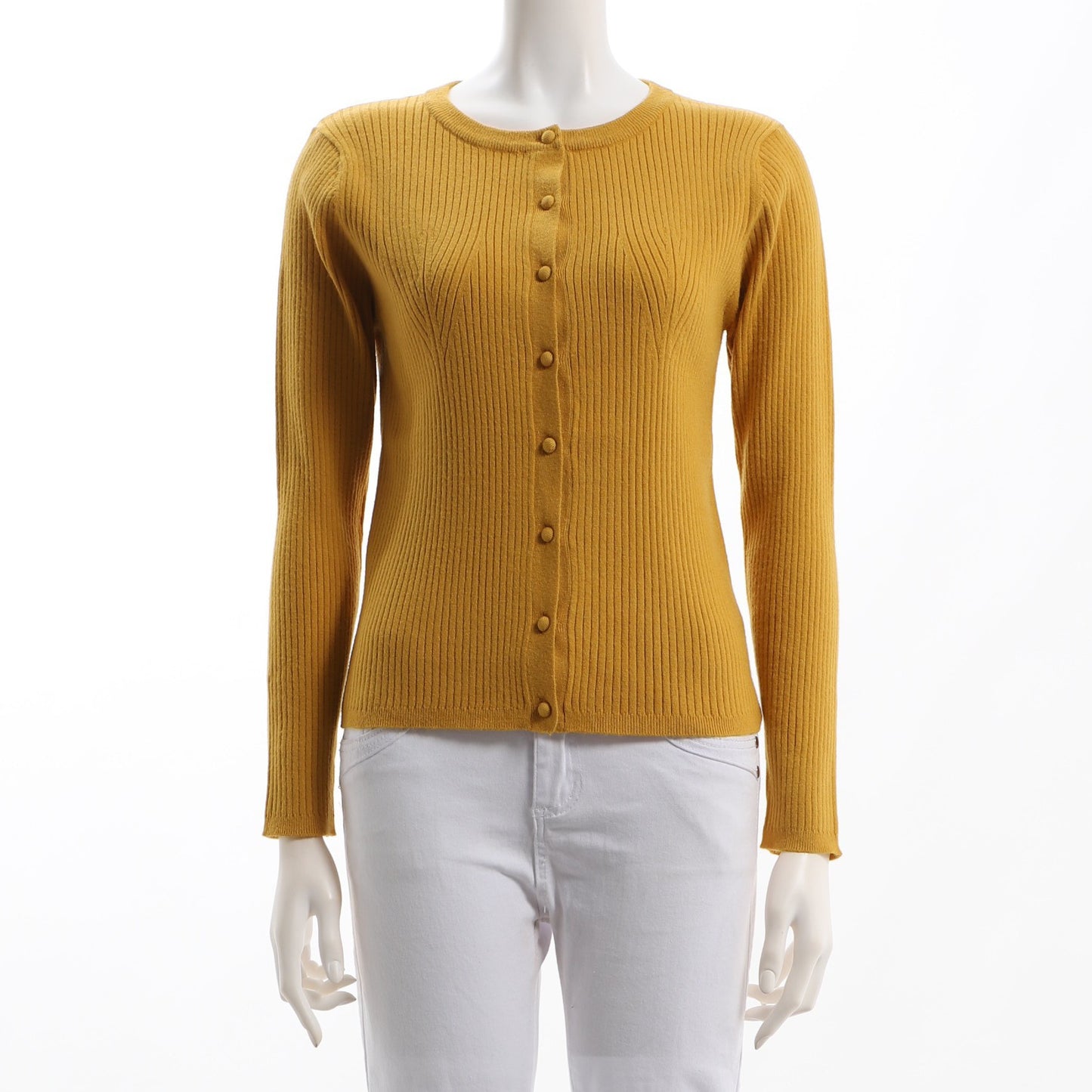 変形リブニットカーディガン