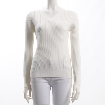 ランダムリブVネックニット