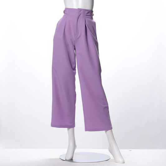 サイドボタンタックワイドパンツ