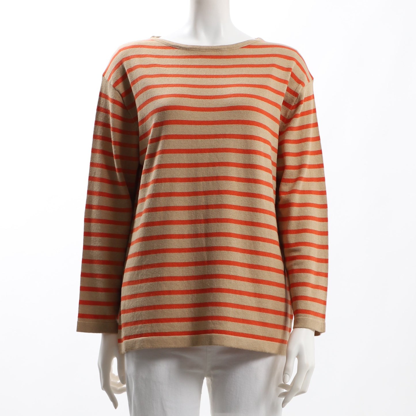 ドロップショルダーボーダー柄ニット