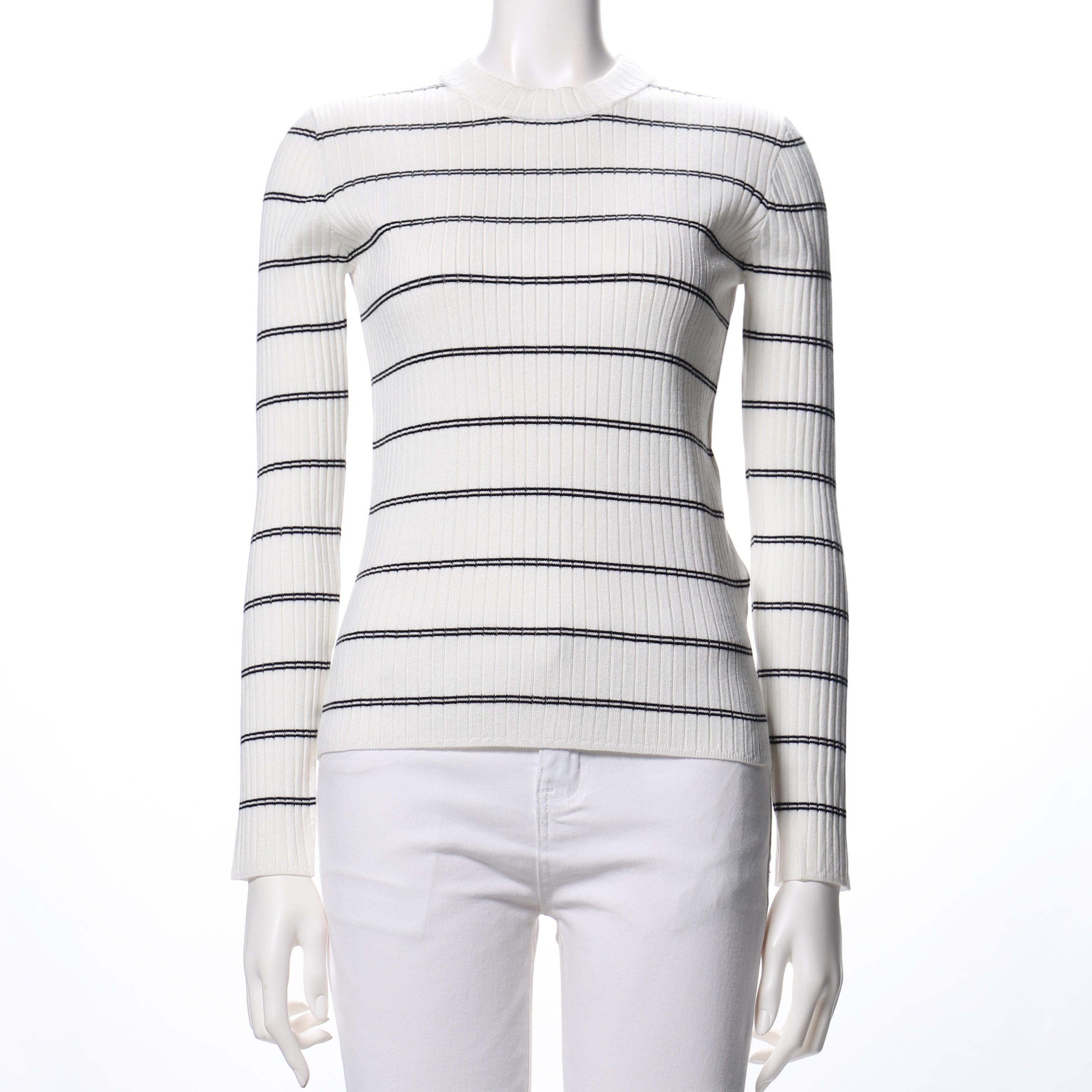 ボーダーリブニットプルオーバー