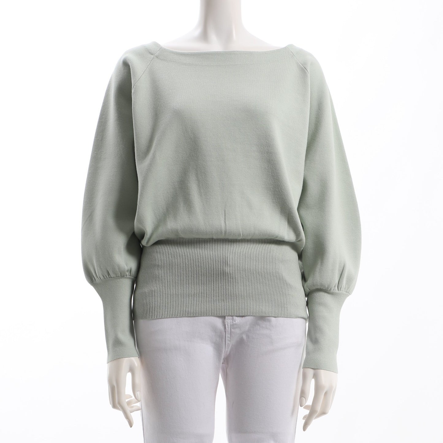 ふんわりお袖ボートネックニット