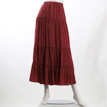 ウエスト総ゴムティアードスカート