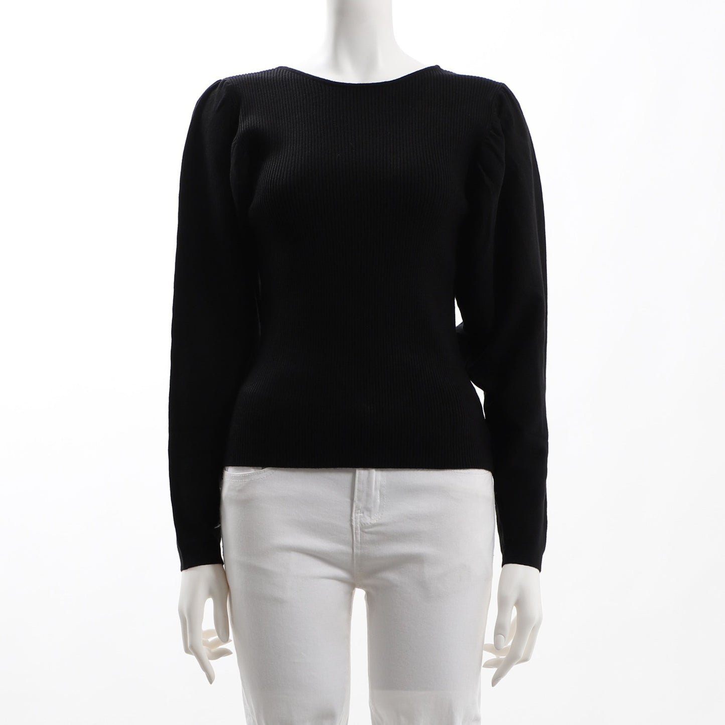 リブ編みボリュームスリーブニット