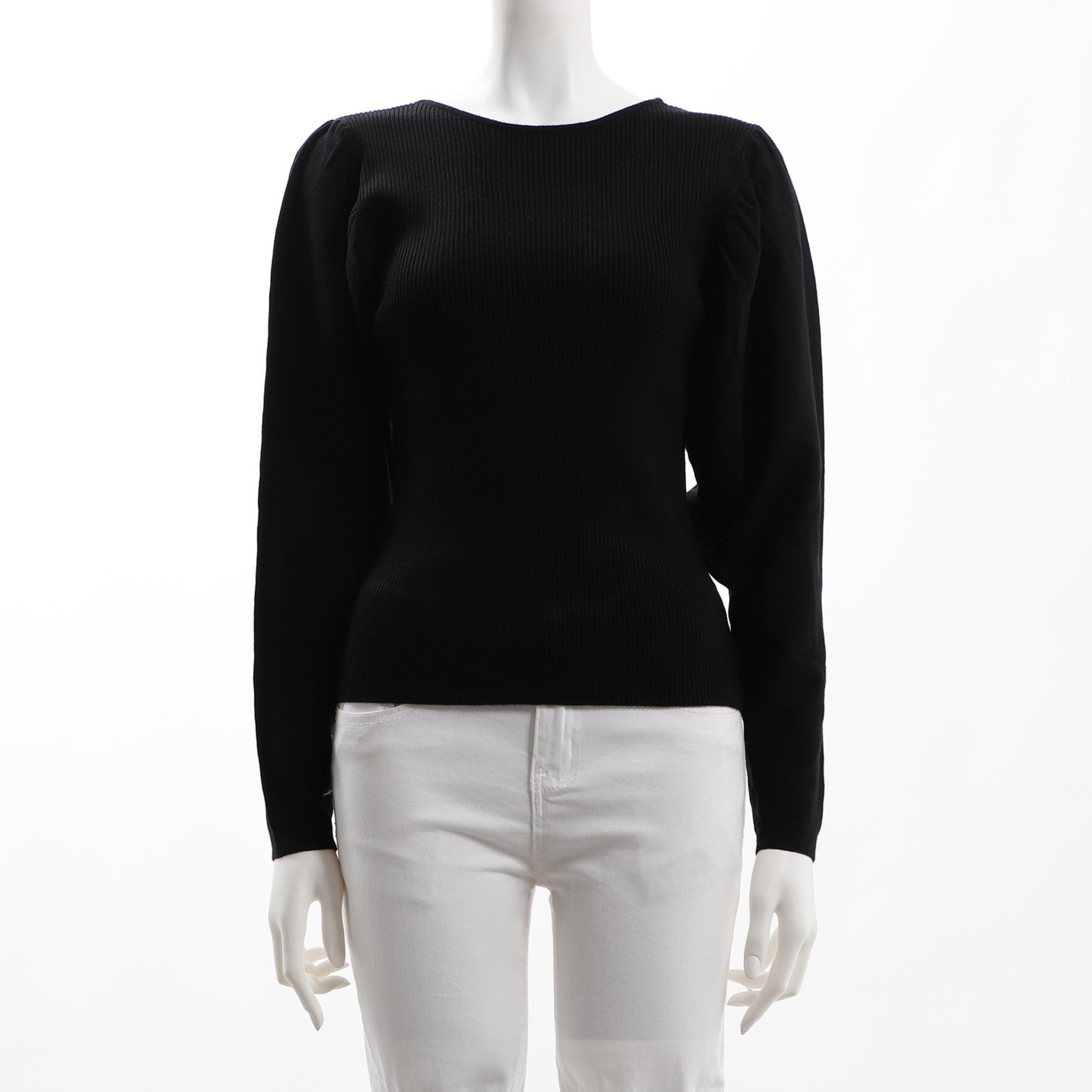 リブ編みボリュームスリーブニット