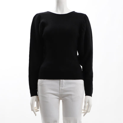 リブ編みボリュームスリーブニット