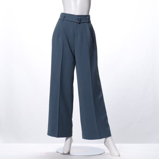 ウエストベルト付きワイドパンツ