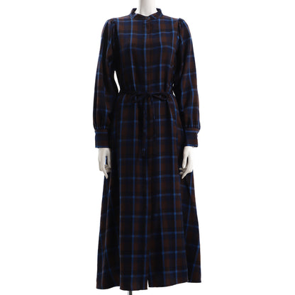 チェック柄リボンベルトワンピース