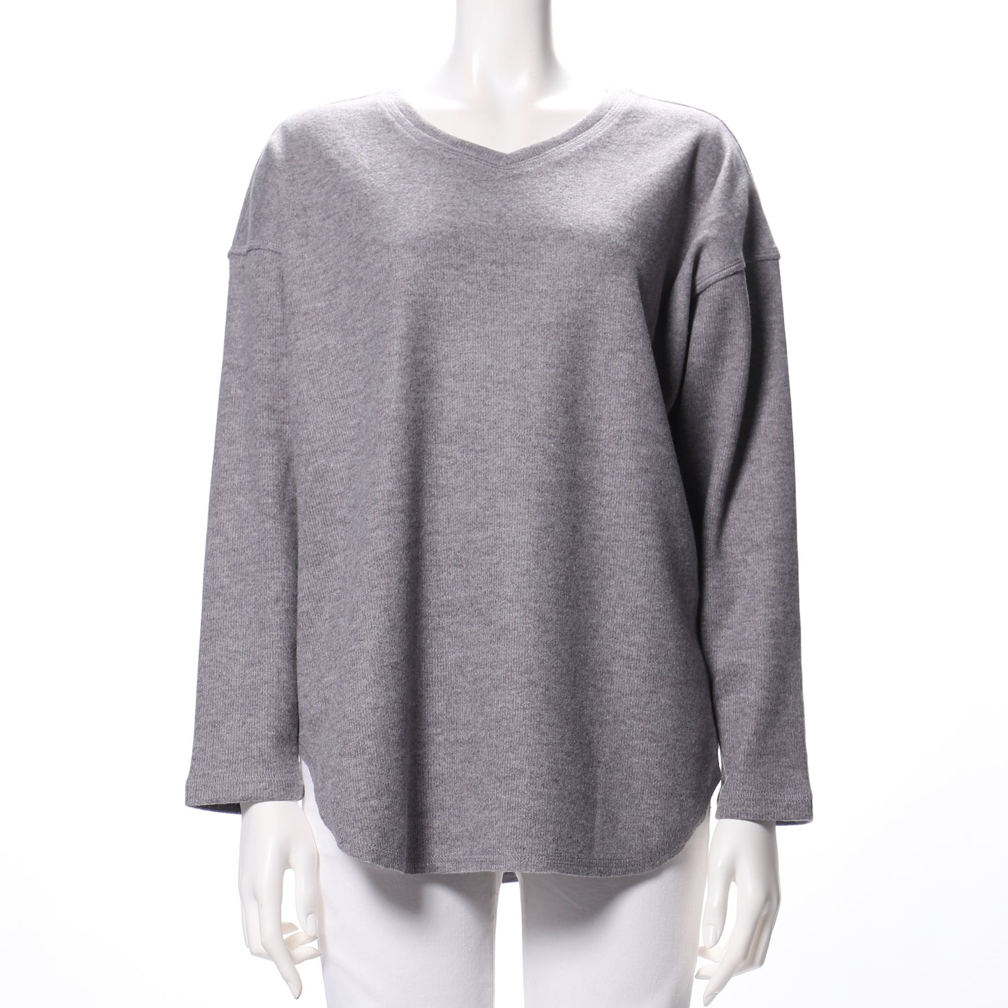 ドロップショルダーハートネックニット