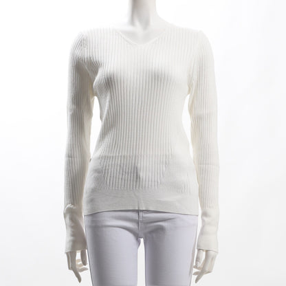 袖口ボタンデザインリブニット