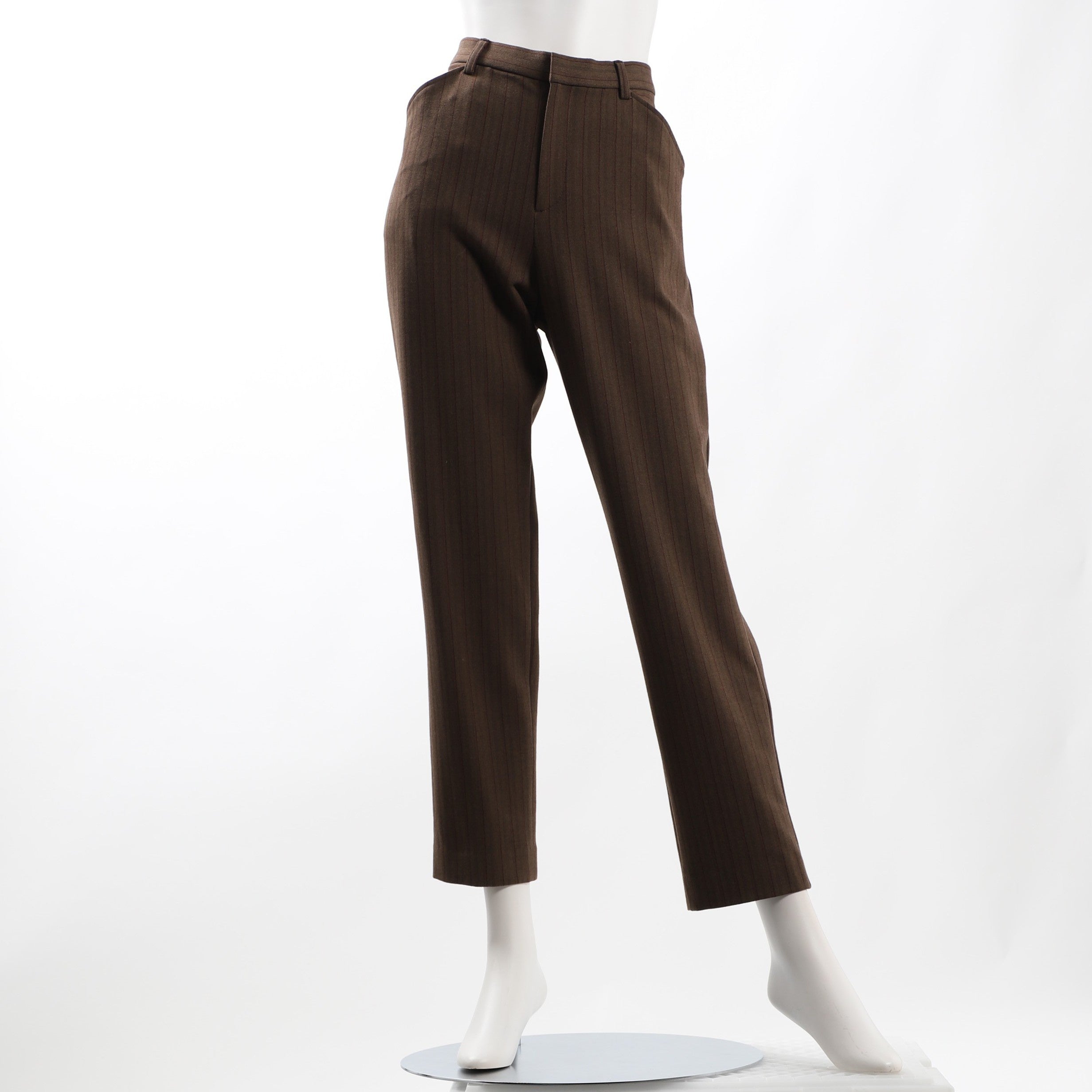 ストライプ柄テーパードパンツ