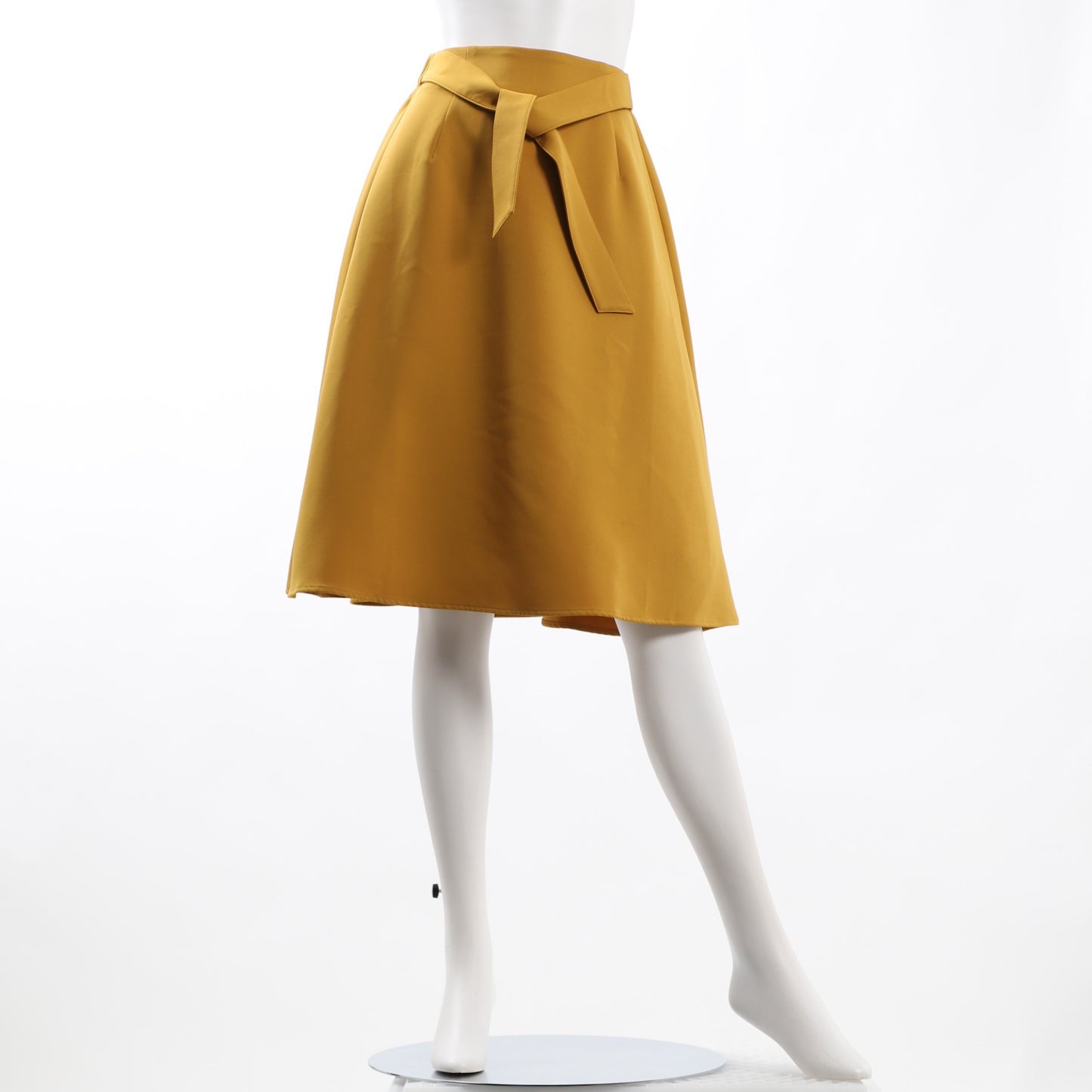 フロントリボンウエストベルトフレアスカート