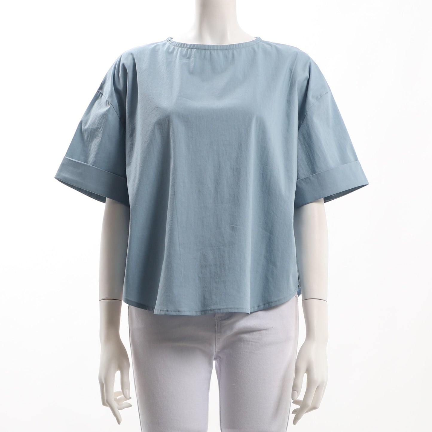 袖折り返しブラウス