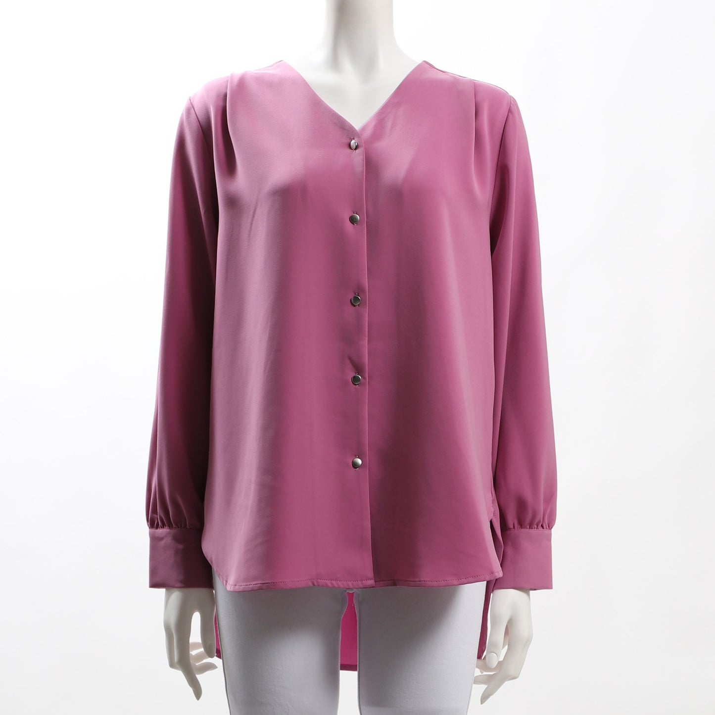 ショルダータックデザイン前開きブラウス