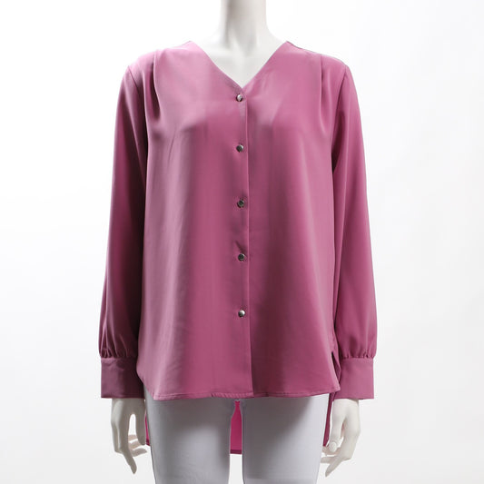 ショルダータックデザイン前開きブラウス