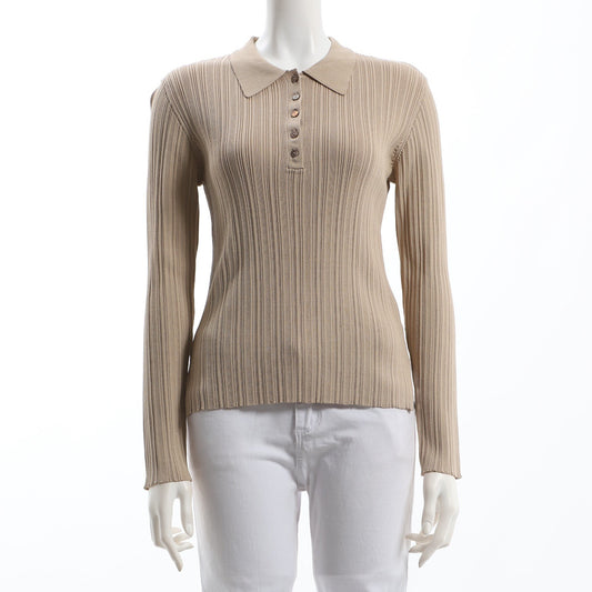 襟付きリブニット