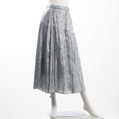 シャイニードット柄ロングフレアスカート