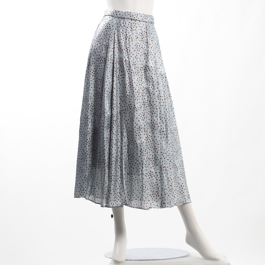 シャイニードット柄ロングフレアスカート