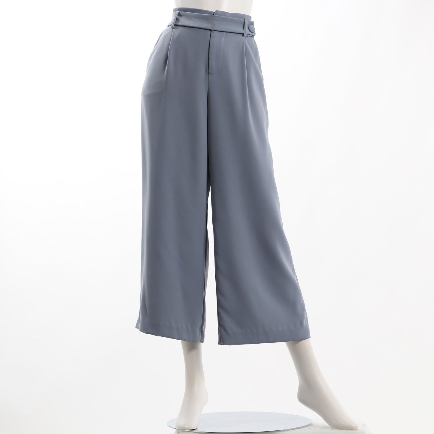 ボタンベルト付きワイドパンツ