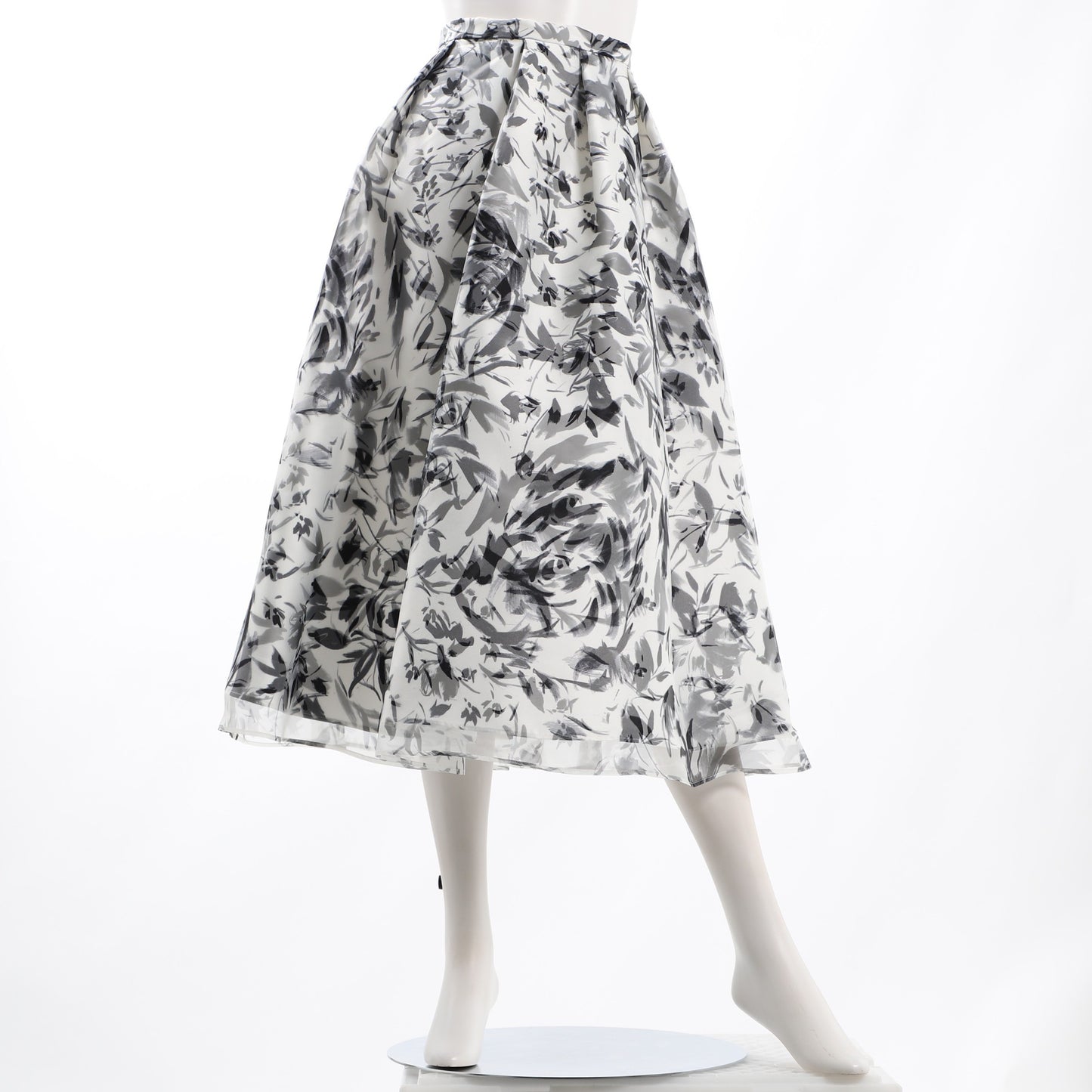 フラワーレイヤードプリントスカート