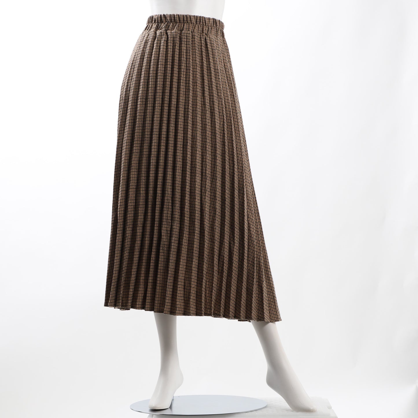 先染めチェック微起毛プリーツスカート