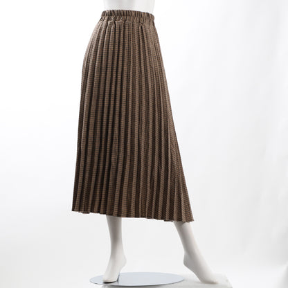 先染めチェック微起毛プリーツスカート