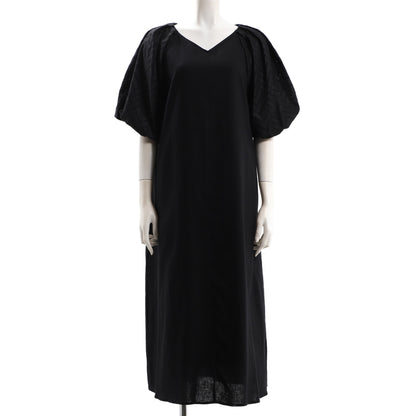 お袖デザインVネックワンピース