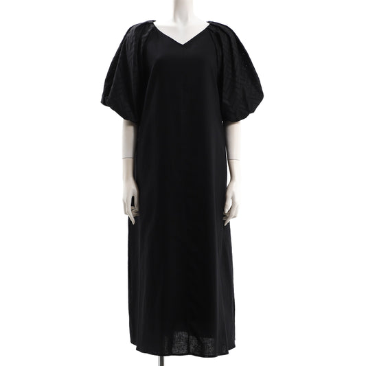 お袖デザインVネックワンピース