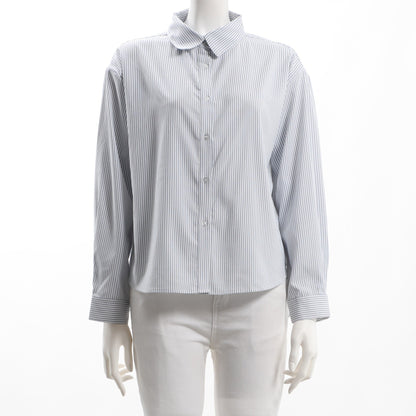 ストライプ柄前開きシャツ