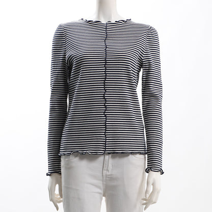 ボーダーメロウフリルカットソー