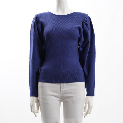 リブ編みボリュームスリーブニット