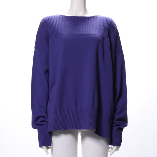 リブ切り替えドロップショルダーニット