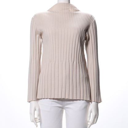 サイドスリットハイネックリブニット