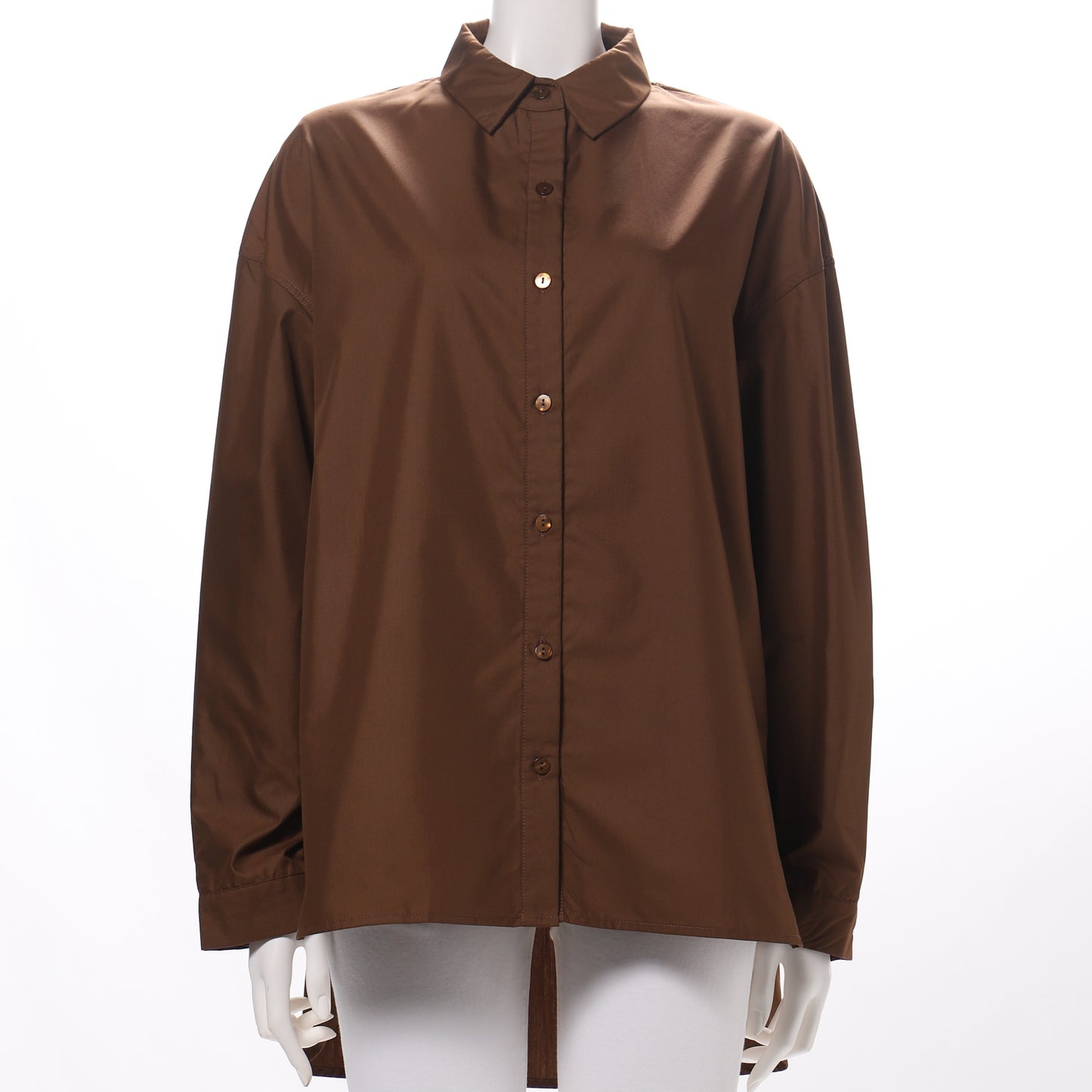 シンプルデザイン前開きシャツブラウス