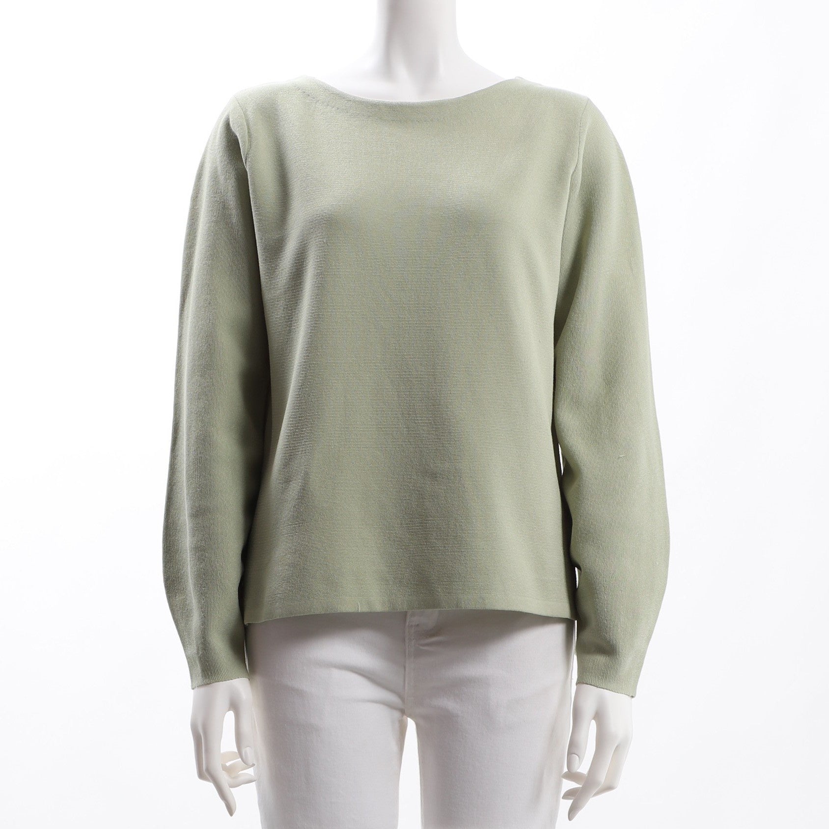 バルーンスリーブボートネックニット