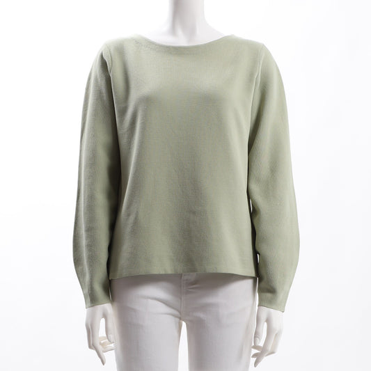 バルーンスリーブボートネックニット