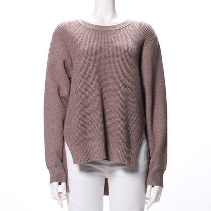 ワッフル編サイドスリットバックタックニット